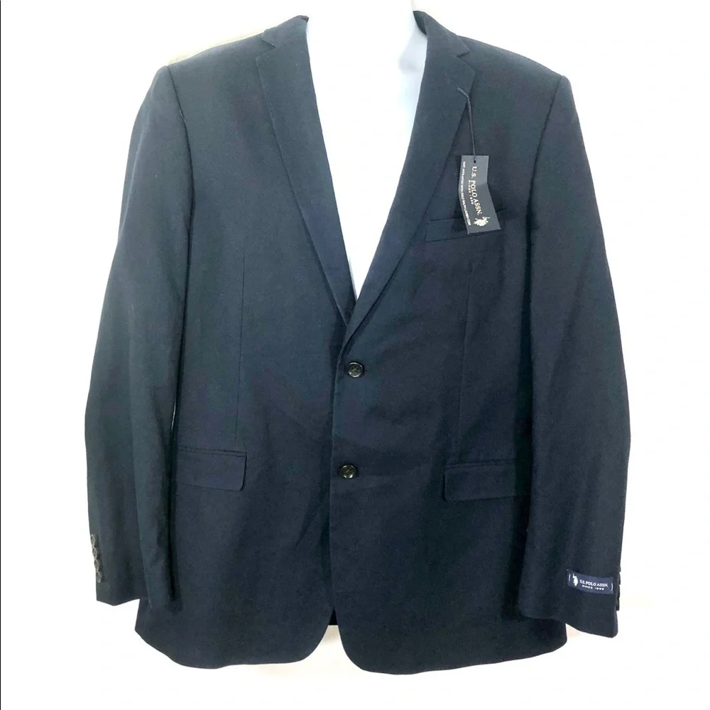 US Polo Assn. Navy Blue Blazer Sport Coat 44L